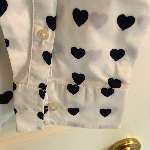 Joe Fresh cotton button down hearts shirt Sz XS/S - Picture 5 of 7